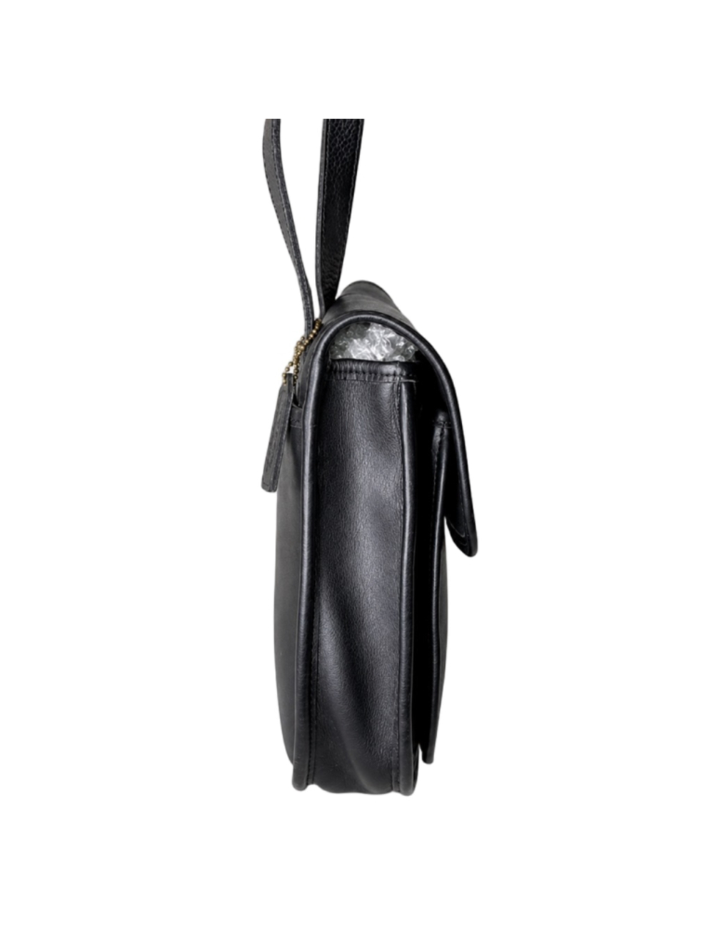 Vintage COACH Black Leather Large Side Pack Turn Lock Shoulder Bag USA 9979 - Picture 5 of 17